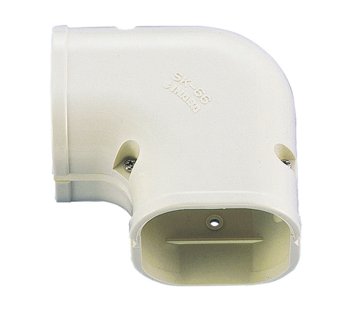 Flat Bend - 90 Deg - Trunking - 75mm - Ivory - ID-SK-75-I