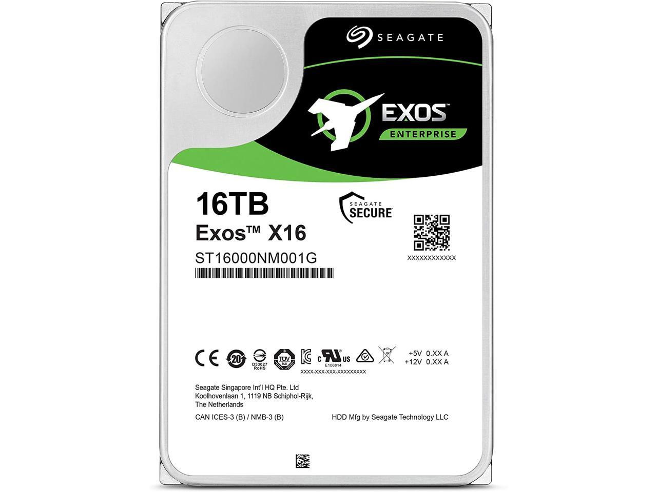 Seagate Exos 16TB Enterprise HDD X16 SATA 6Gb/s 512e/4Kn 7200 RPM