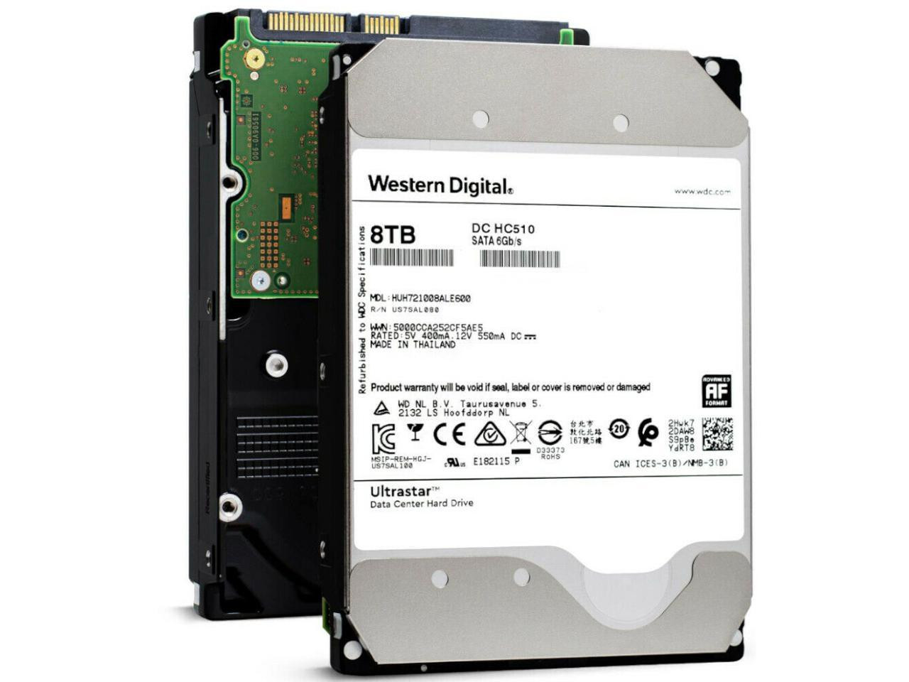 HGST/WD (HUH721008ALE600) Ultrastar DC HC510/He10 8TB 7200 RPM 512e SATA  6Gb/s 3.5-Inch Enterprise HDD | Helioseal Power-Disable Hard Drive