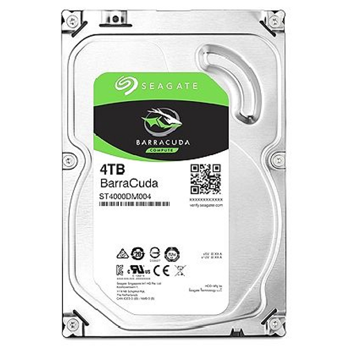 Seagate BarraCuda ST4000DM004 4TB 5400 RPM 256MB Cache SATA 6.0Gb/s 3.5" Hard Drive