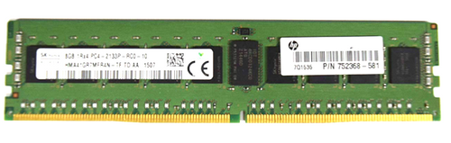HP 8GB DDR4-2133MHz PC4-17000 ECC Registered CL15 288-Pin DIMM 1.2V Single Rank Memory Module