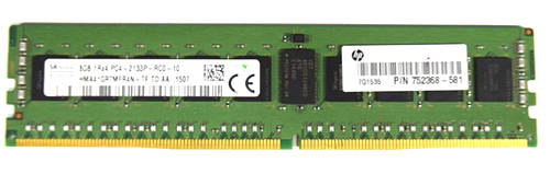 HP 8GB DDR4-2133MHz PC4-17000 ECC Registered CL15 288-Pin DIMM 1.2V Single  Rank Memory Module