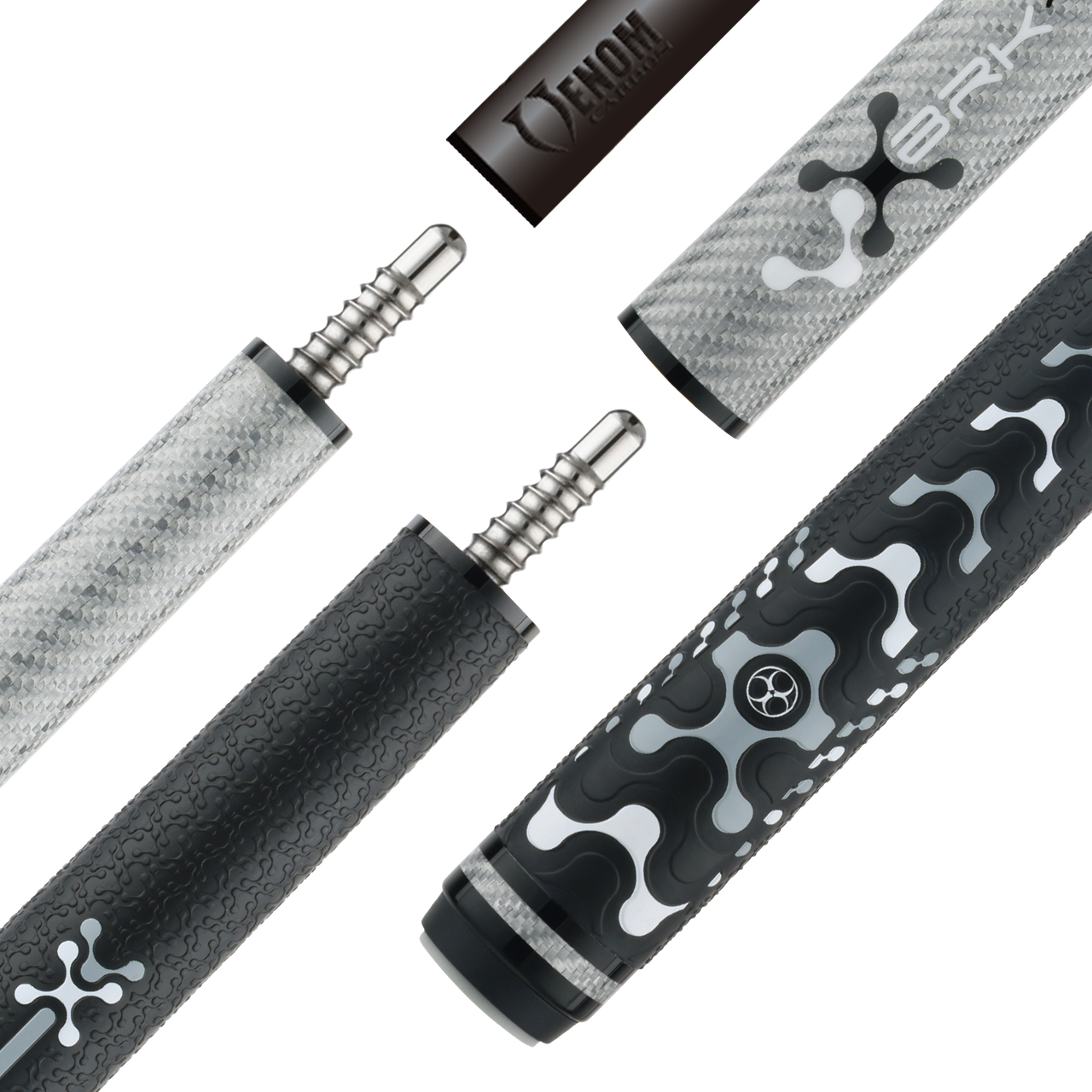 Poison VX Jump/Break Cue with Venom Carbon Fiber Shaft - Gray/Black