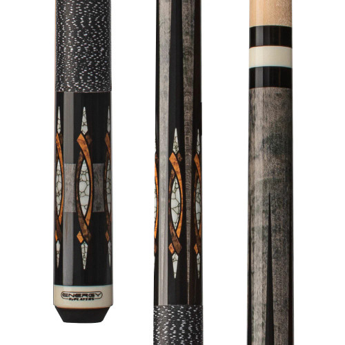 Energy By Players Grey Stained Maple Sneaky Pete Cue With Black/White Linen Wrap
