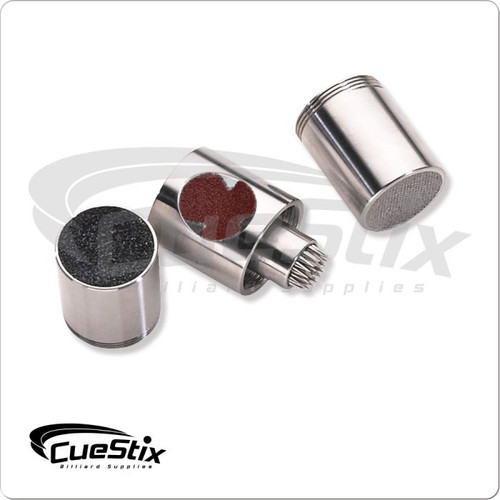 TipMaster 3 in 1 Aluminum Pool Cue Tip Tool - Silver