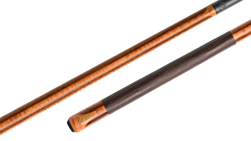 Predator P3 Aura Golden Stained Curly Maple & Bocote Pool Cue - Lizard Grain Leather Wrap (WITH 12.4 REVO SHAFT)