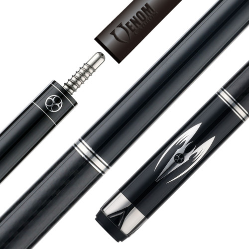 Poison Maelith Pool Cue with 12.4mm Carbon Fiber Shaft – NW – Black/Black