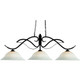 Phoenix 3 Light 54 inch Bronze Billiard Ceiling Light in White Mottle Glass