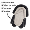 Diono Cuddle Soft 2-in-1 Baby Head Neck Body Support Pillow For Newborn Baby Super Soft Car Seat Insert Cushion, Perfect for Infant Car Seats, Convertible Car Seats, Strollers [Gray/Arctic]