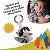 Diono Racoon Character Car Seat Straps & Linkee Toy, Shoulder Pads for Baby, Infant, Toddler, 2 Pack Reversible Soft Seat Belt Cushion and Stroller Harness Covers Helps Prevent Strap irritation, Gray [Raccoon]