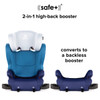 Converts to backless booster [Blue]