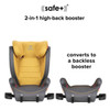 Monterey® 2XT LATCH converts to backless booster seat [Yellow Sulphur]
