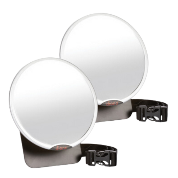 Diono Easy View® Pack of 2 Baby Car Mirrors, Safety Car Seat Mirror for Rear facing Infant, Fully Adjustable With 360¬∞ Rotation, Wide Crystal Clear View, Shatterproof, Crash Tested [Silver]