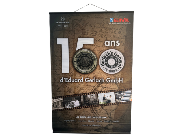 Gehwol Textile Banner 150 Years- French - 23.50 W x35.50 H