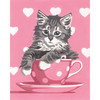 Kitten Tea Cup Paint by Number 7391691
