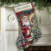 Candy Cane Santa Stocking Counted Cross Stitch 08778