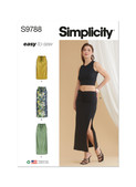 Simplicity S9788 | Misses' Knit Skirts in Two Lengths | Front of Envelope