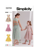 Simplicity S9799 | Children's and Girls' Dresses | Front of Envelope