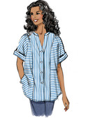Butterick B6943 (PDF) | Misses' Top with Short or Long Sleeves