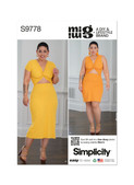 Simplicity S9778 (PDF) | Misses' Knit Dress in Two Lengths by Mimi G Style | Front of Envelope