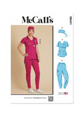 McCall's Misses' Knit Scrub Tops, Pants, Jogger and Cap | Front of Envelope