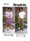 Simplicity S9338 (PDF) | Men's Pull-On Pants or Shorts | Front of Envelope