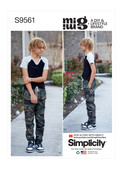 Simplicity S9561 (PDF) | Boys' Knit Top and Woven Pants and Shorts | Front of Envelope