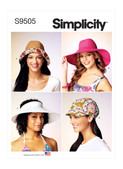Simplicity S9505 | Hats in Four Styles | Front of Envelope