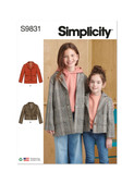 Simplicity S9831 | Children's and Girls' Jacket in Two Lengths | Front of Envelope