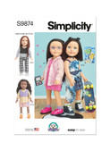 Simplicity S9874 | 18" Doll Clothes by Carla Reiss Design | Front of Envelope