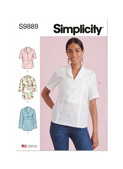 Simplicity S9889 | Misses' Tops | Front of Envelope