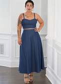 S9894 (PDF) | Misses' and Women's Top and Skirt in Two Lengths By