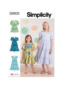 Simplicity S9900 | Children's and Girls' Dress with Sleeve and Length Variations | Front of Envelope