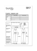 Burda Style BUR5817 | Burda Style Pattern 5817 Misses' Overall | Back of Envelope