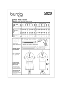 Burda Style BUR5820 | Burda Style Pattern 5820 Misses' Dress | Back of Envelope