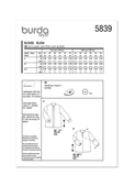 Burda Style BUR5839 | Burda Style Pattern 5839 Misses' Blouse | Back of Envelope