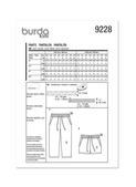 Burda Style BUR9228 | Burda Style Pattern 9228 Children's Pants | Back of Envelope