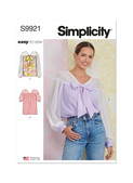 Simplicity S9921 | Misses' Top with Sleeve Variations | Front of Envelope
