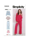 Simplicity S9928 | Misses' Lounge Tops, Pants and Shorts | Front of Envelope