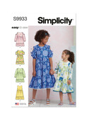 Simplicity S9933 | Children's and Girls' Dress with Sleeve Variations | Front of Envelope