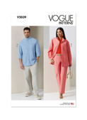 Vogue Patterns V2039 | Vogue Patterns Unisex Shirt and Pants | Front of Envelope