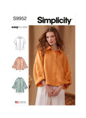 Simplicity S9952 | Simplicity Sewing Pattern Misses' Shirts | Front of Envelope