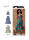 Simplicity S9958 | Simplicity Sewing Pattern Misses' Top and Skirt  | Front of Envelope