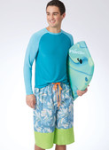 McCall's M8517 | McCall's Sewing Pattern Men's Rashguards and Shorts