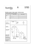 Burda Style BUR5783 | Burda Style Sewing Pattern 5783 Misses' Dress and Blouse | Back of Envelope