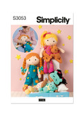 Simplicity S3053 | Simplicity Sewing Pattern Stuffed Dolls with Clothes by Elaine Heigl Designs | Front of Envelope