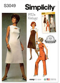 Simplicity S3049 | Simplicity Sewing Pattern 1970s Misses' Dress, Tunic and Pants | Front of Envelope