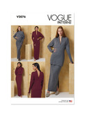 Vogue Schnittmuster V2076B5 Strickkleid Für Damen – Inklusive Top, Rock Und Nackenband | Größen 36-44
