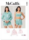 McCall's M8613 | McCall's Sewing Pattern Misses' Bralette, Shirt and Shorts | Front of Envelope