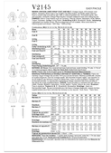 Vogue Patterns V2145 | Misses' Vintage Lined Wrap Coat and Belt | Back of Envelope